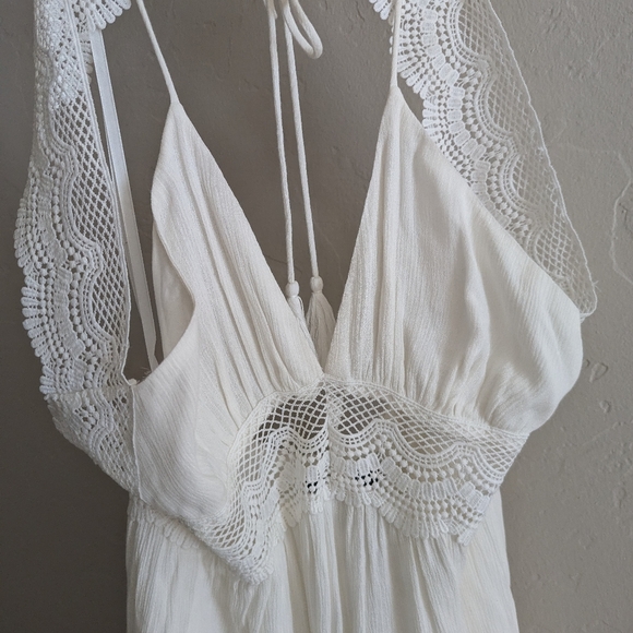 Aakaa White Linen Long Dress - Picture 5 of 8